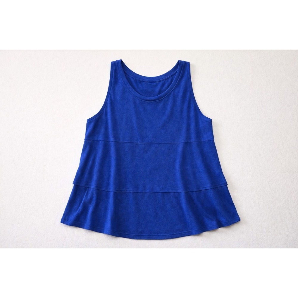 LOFT Ann Taylor Blue Tiered Back Tank Top Womens Medium Sleeveless Flowy